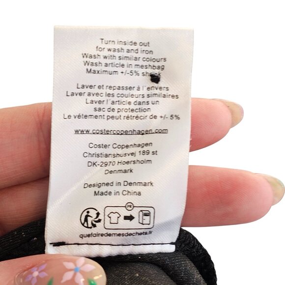 Coster Copenhagen Blue Gold Shiny Long Sleeve Dress Sz 34 XS - Picture 11 of 12